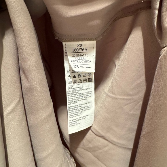 ALL SAINTS MIDI Satin Slip Dress Sleeveless V Neck Gray Silver NWOT - Picture 10 of 10